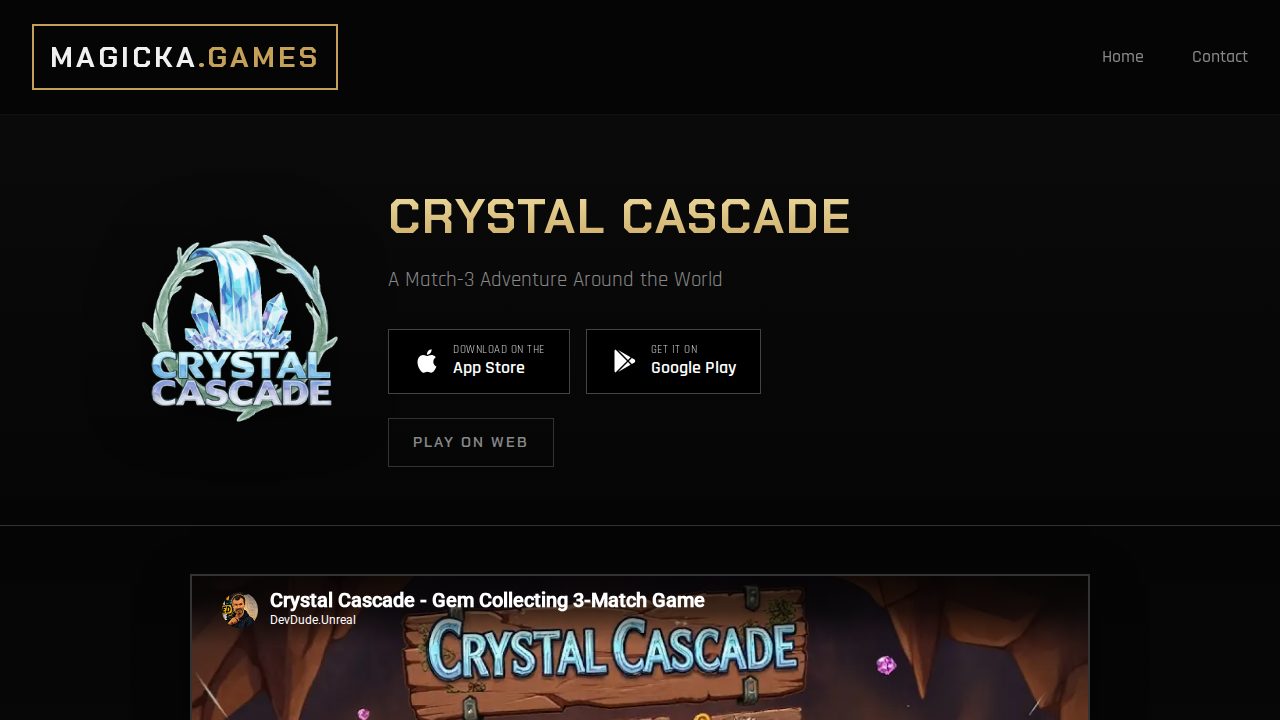 Crystal Cascade — A match-3 adventure around the world.