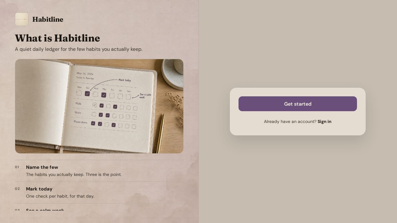 Habitline — A quiet daily ledger for the few habits you actually keep.