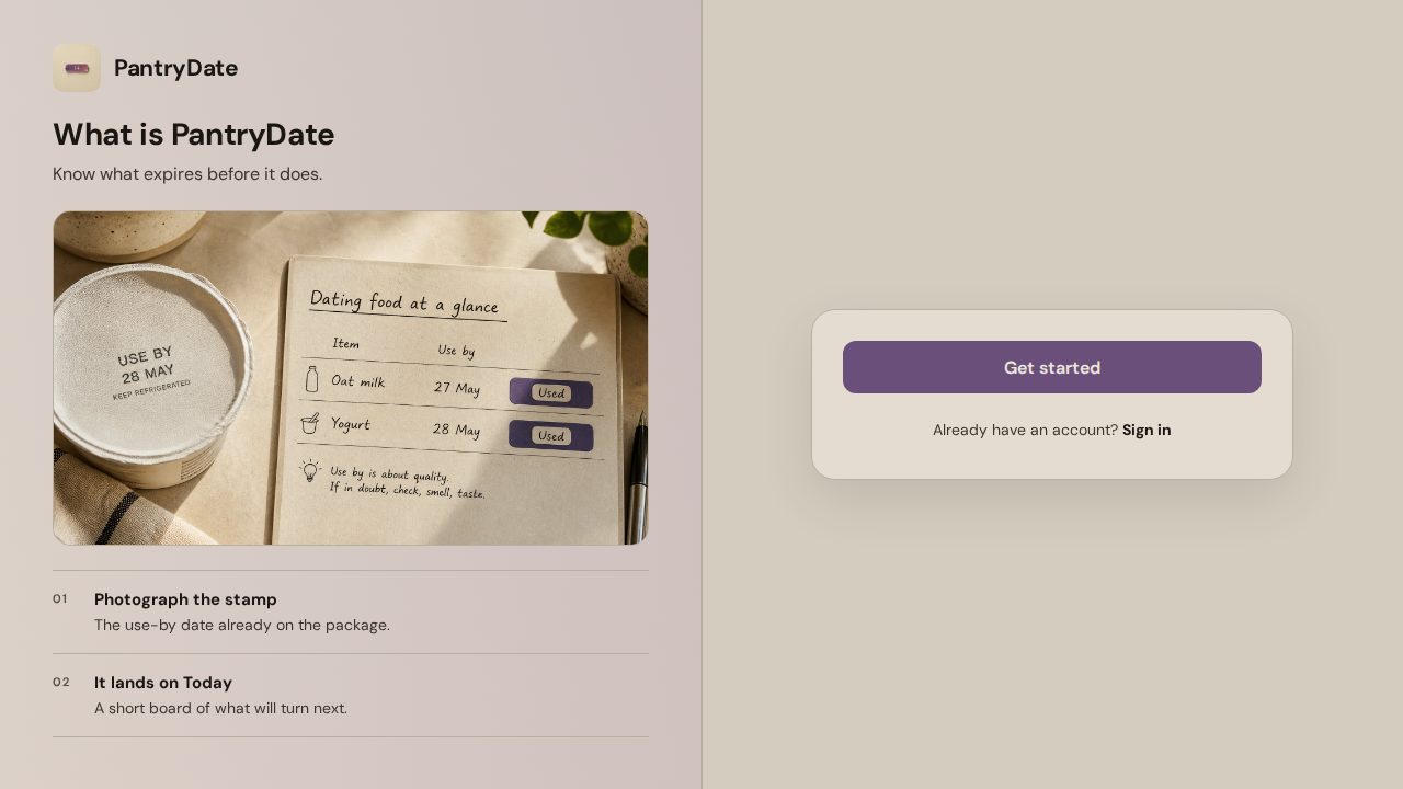 PantryDate — Know what expires before it does.